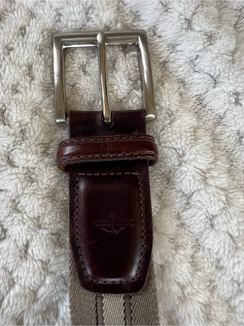 Vintage Dockers Heritage Leather Canvas Stretch Cord Casual 11DK03 Belt- SZ 36